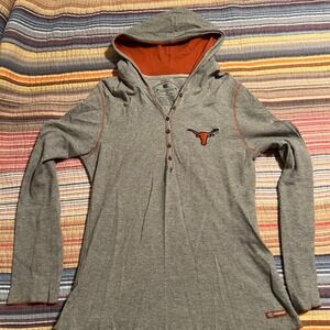 Colosseum Texas Longhorns Thermal‎ Hoodie Long Sleeve Henley Shirt Top XL